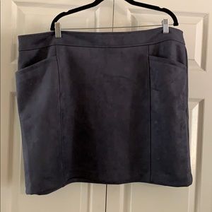 NWT Loft Plus Blue Suede Skirt, Size 20